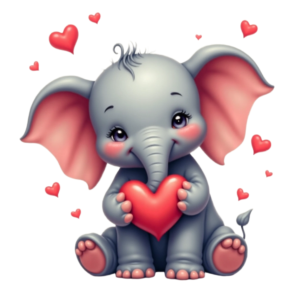 Cute Elephant with Heart